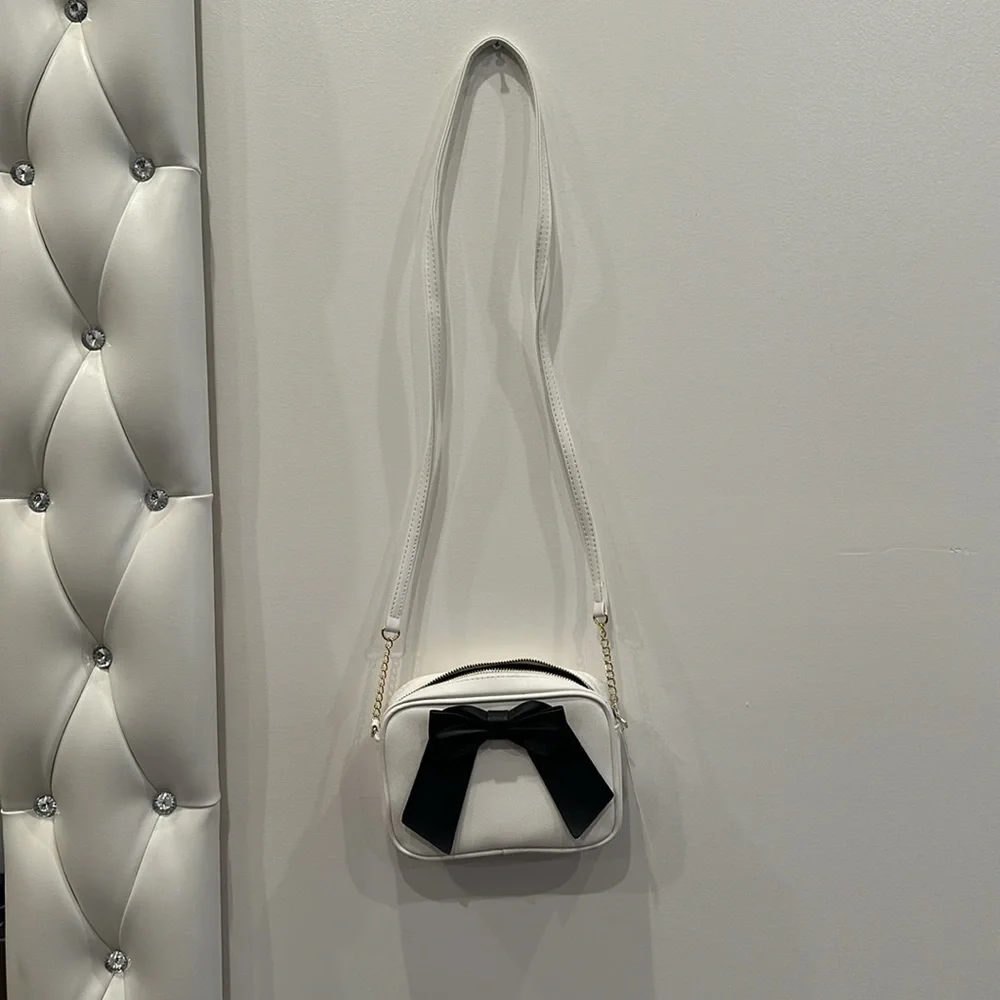 White Vegan Bow handbags